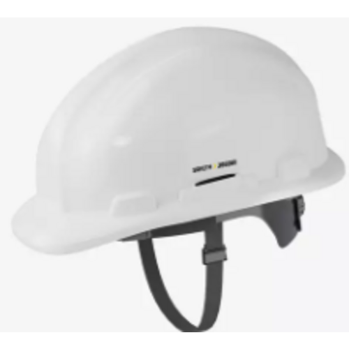 CASQUE DE CHANTIER KANHALWS CHINSTRAP BLANC  jugulaire 2 Points serrage MOLETTE