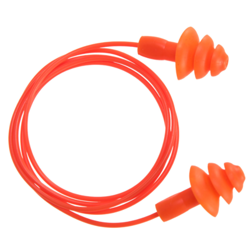 BOUCHON D'OREILLE EP04 TPR AVEC CORDON R&Eacute;UTILISABLE ORANGE (Bte de 50)