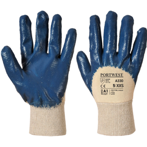 GANT NITRILE A330 DOS A&Eacute;R&Eacute; POIGNET TRICOT MARINE