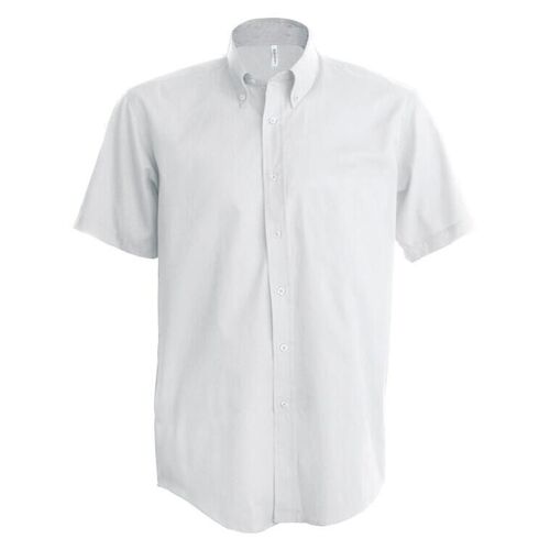 Chemise coton / &eacute;lasthanne manches courtes Blanc