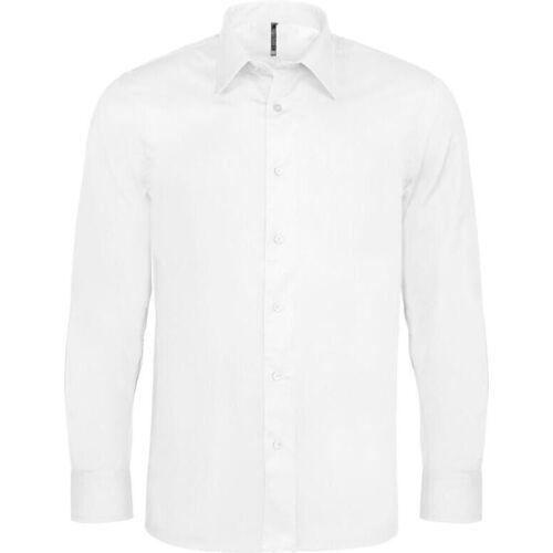 Chemise coton / élasthanne manches longues homme Blanc
