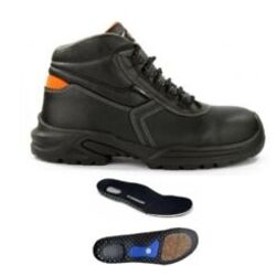 Chaussures hautes MICRO S3 CI en cuir pigment&eacute; Noir/Orange 36