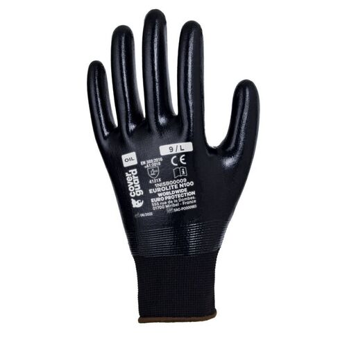 Gants de manutention EUROLITE TOUT ENDUIT nitrile noir Jauge 13 EN388