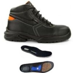 Chaussures hautes MICRO S3 CI en cuir pigment&eacute; Noir/Orange 42