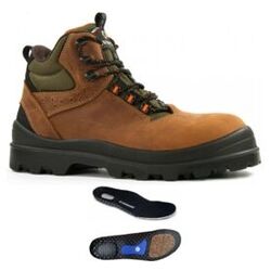 Chaussures de s&eacute;curit&eacute; hautes ARAL S3 en cuir gras pleine fleur Marron