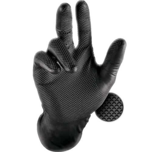 Gant jetable en nitrile , non poudr&eacute; avec poign&eacute;e textur&eacute;e