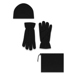 Kit polaire (bonnet, gants, cache cou)  100% polyester