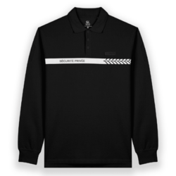 Polo manches longues s&eacute;curit&eacute; priv&eacute;e poitrine/dos