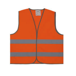 Gilet HV NEON 2 bandes HV ORANGE TU LOT DE 50 AVEC MARQUAGE DOS "TOMA INTERIM"