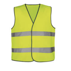 Gilet HV NEON 2 bandes HV  JAUNE TU LOT DE 50 AVEC MARQUAGE DOS "TOMA INTERIM"