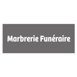 MARQUAGE COEUR T.SERIGRAPHIE LOGO "MARBRERIE FUNERAIRE" GRIS QUADRI 8X10CM