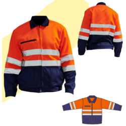 BLOUSON HV EN20471    Bleu Marine / Orange Fluo