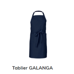 Tablier &agrave; bavette GALANGA 2 poches  - Bleu  H90-L92 cm