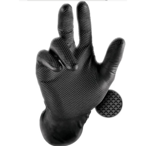 Gants jetables GRIPPAZ nitrile Black non poudr&eacute; & textur&eacute;e  (Bte 50)