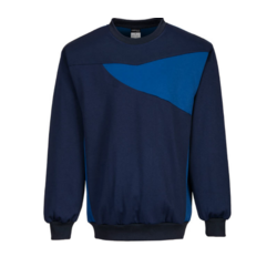 SWEAT-SHIRT RAS DU COU PW2 MARINE BLEU ROYAL NEFAB SERIGRAPHIES INCLUSE