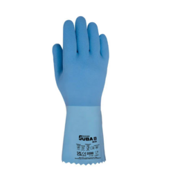 Gants latex bleu sur support coton BLUE GRAB 5830 Longueur 30cm Taille 10