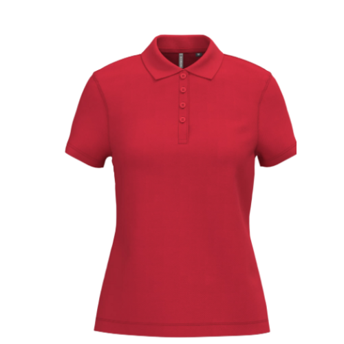 Polo piqu&eacute; manches courtes femme Rouge